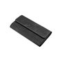 Zoozie Bags Pavia Cartera de Mujer Negra en Piel Auténtica Elegante y Sofisticada con Múltiples Compartimentos, L:19cm, An:2cm, Al:10cm